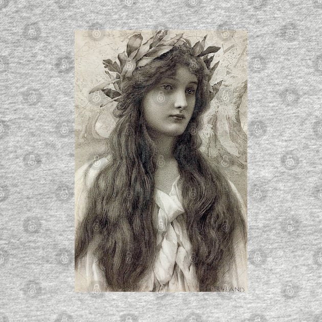 Maiden with a Laurel Wreath, Henry Ryland (1856-1924) by immortalpeaches